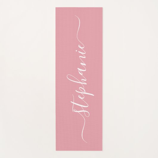 Blush roze gepersonaliseerde naam yogamat (Voorkant)