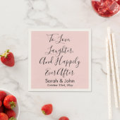 Blush roze gepersonaliseerde script bruiloft recep servet (Insitu)