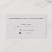 Blush roze gereedschap Catering Floral Roller Whis Visitekaartje (Achterkant)