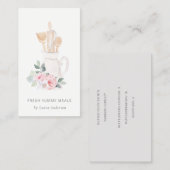 Blush roze gereedschap Catering Floral Roller Whis Visitekaartje (Voorkant / Achterkant)