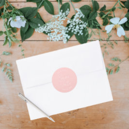Blush roze gestileerde bruiloft Bewaar de datum Ronde Sticker