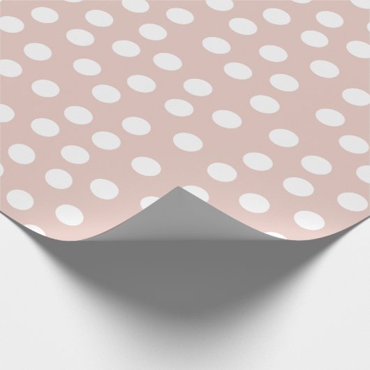 Blush roze gestippeld cadeaupapier (Hoek)