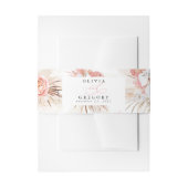 Blush roze getextureerde moderne minimale bruiloft uitnodigingen wikkel (Voorkant Voorbeeld)