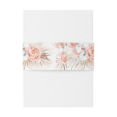 Blush roze getextureerde moderne minimale bruiloft uitnodigingen wikkel (Achterkant Voorbeeld)