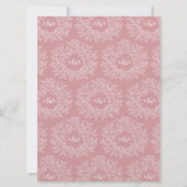 Blush roze getrokken blad monogram koppels douche kaart (Achterkant)