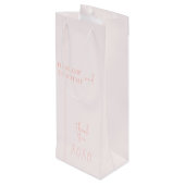 Blush Roze Gift tas Bruiloft Wijn Cadeautas (Achterkant Gekanteld)
