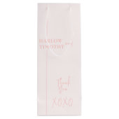 Blush Roze Gift tas Bruiloft Wijn Cadeautas (Achterkant)