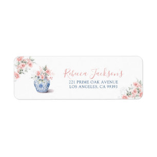 Blush Roze Ginger Jar Chinoiserie Douche Adres Etiket