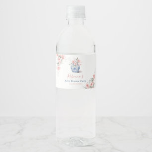 Blush Roze Ginger Jar Chinoiserie Douche Papier Waterfles Etiket