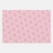 Blush roze girly schattig snoep riet hart patroon inpakpapier vel (Voorkant)