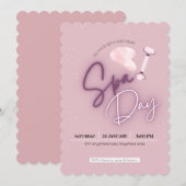 Blush roze, girly, spa verjaardag kaart (Voorkant / Achterkant)