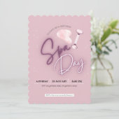 Blush roze, girly, spa verjaardag kaart (Staand voorkant)