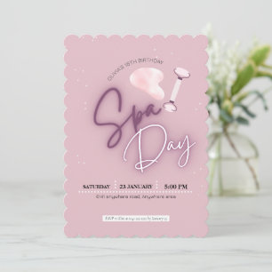 Blush roze, girly, spa verjaardag kaart