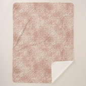Blush roze glam Glitter Leopard Print Sherpa Deken (Voorkant)