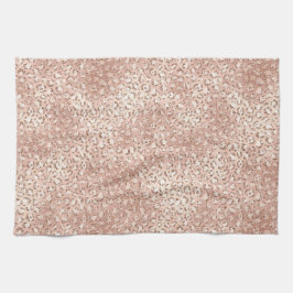 Blush roze glam Glitter Leopard Print Theedoek