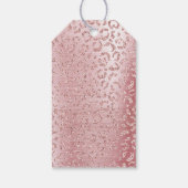 Blush Roze Glam Glitter Luipaard Cadeaulabel (Achterkant)
