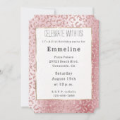 Blush Roze Glam Glitter Luipaard Kaart (Voorkant)