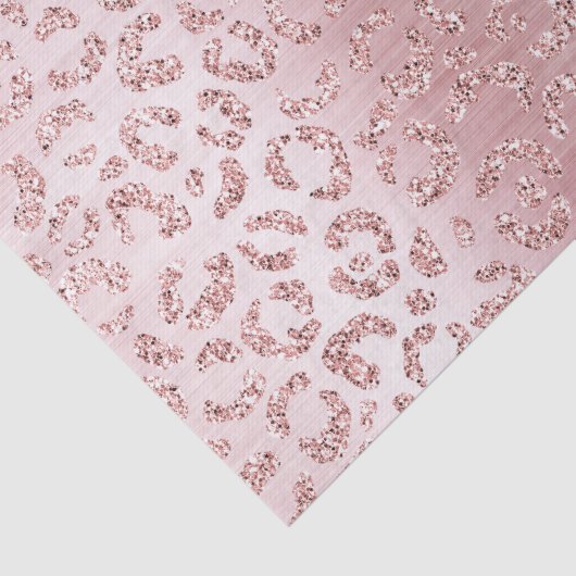 Blush Roze Glam Glitter Luipaard Tissuepapier (Detail)