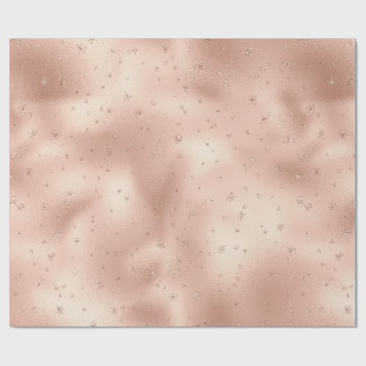 Blush roze glam Glitter Snowflake Cadeaupapier (Vlak)