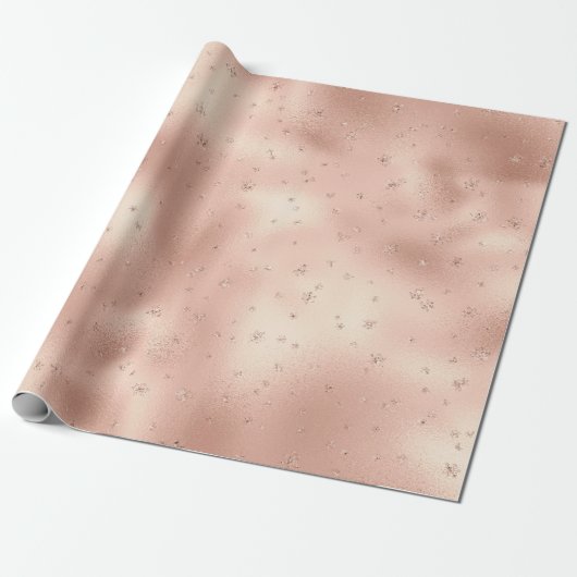 Blush roze glam Glitter Snowflake Cadeaupapier (Uitgerold)