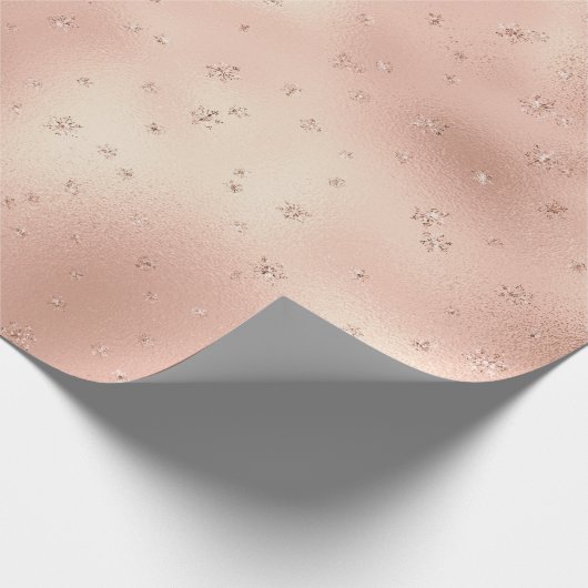 Blush roze glam Glitter Snowflake Cadeaupapier (Hoek)