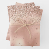 Blush roze glam Glitter Snowflake Inpakpapier Vel (In situ)