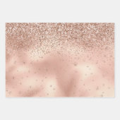 Blush roze glam Glitter Snowflake Inpakpapier Vel (Voorkant)