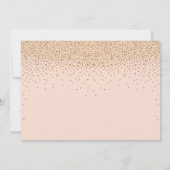 Blush Roze & Glam Goud Confetti Foto Bruiloft Aankondiging (Achterkant)