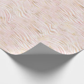 Blush Roze Glam Gouden Zebra Print Cadeaupapier (Hoek)