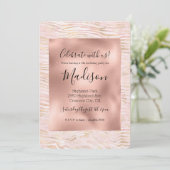 Blush Roze Glam Gouden Zebra Print Kaart (Staand voorkant)