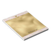 Blush Roze Glam Gouden Zebra Print Notitieblok (Schuin)