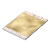 Blush Roze Glam Gouden Zebra Print Notitieblok (Linkerzijde)