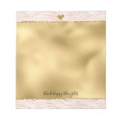 Blush Roze Glam Gouden Zebra Print Notitieblok (Voorkant)