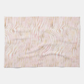 Blush Roze Glam Gouden Zebra Print Theedoek (Horizontaal)