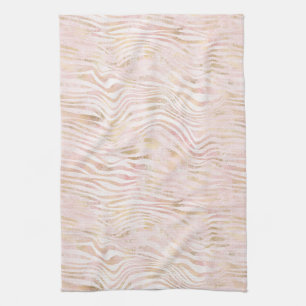 Blush Roze Glam Gouden Zebra Print Theedoek