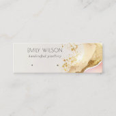 Blush Roze Glanzende Glitter Textuur Oorbel Displa Mini Visitekaartje (Voorkant)