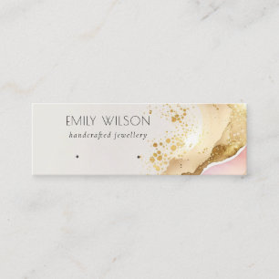 Blush Roze Glanzende Glitter Textuur Oorbel Displa Mini Visitekaartje