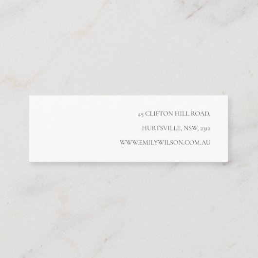 Blush Roze Glanzende Glitter Textuur Oorbel Displa Mini Visitekaartje (Achterkant)