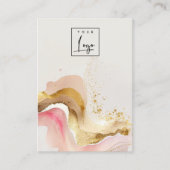 Blush Roze Glanzende Logo Blank Sieraden Display Visitekaartje (Voorkant)