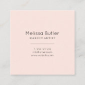Blush roze glazen lips maken artiest vierkante visitekaartje (Achterkant)