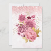 Blush roze glitter Bridesmaids Luncheon Uitnodigin (Achterkant)