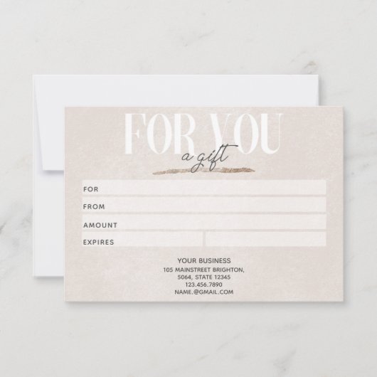 Blush roze Glitter Business Cadeft Certificate Kaa (Voorkant)