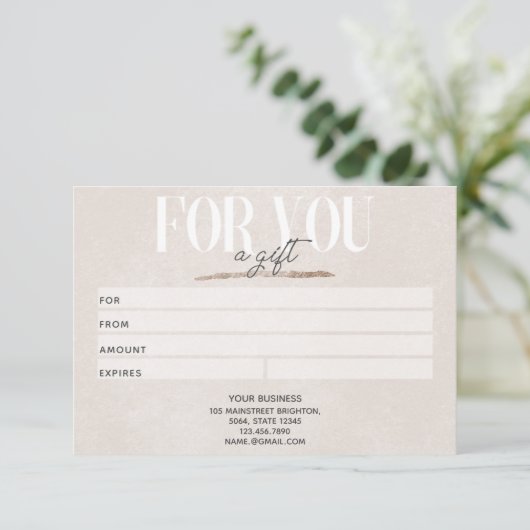 Blush roze Glitter Business Cadeft Certificate Kaa (Staand voorkant)