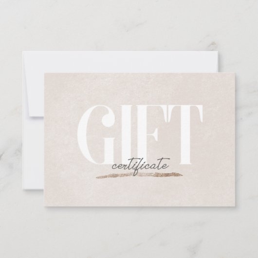 Blush roze Glitter Business Cadeft Certificate Kaa (Achterkant)