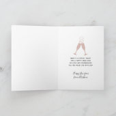 Blush Roze Glitter Champagne Toast Nieuwjaar Kaart (Binnen)