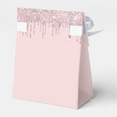 Blush roze glitter drijft zakelijke logo bedankdoosjes (Achterkant)