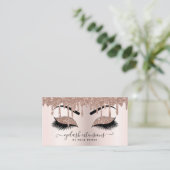 Blush roze glitter Drip Makeup Artist Lashist Visitekaartje (Staand voorkant)
