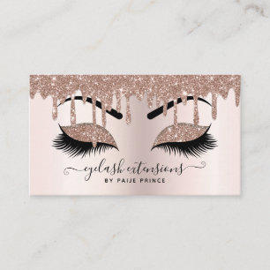 Blush roze glitter Drip Makeup Artist Lashist Visitekaartje