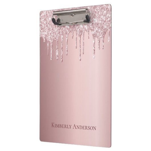 Blush roze glitter druist monogram modern klembord (Links)