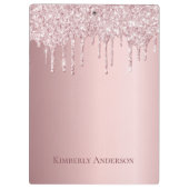 Blush roze glitter druist monogram modern klembord (Achterkant)